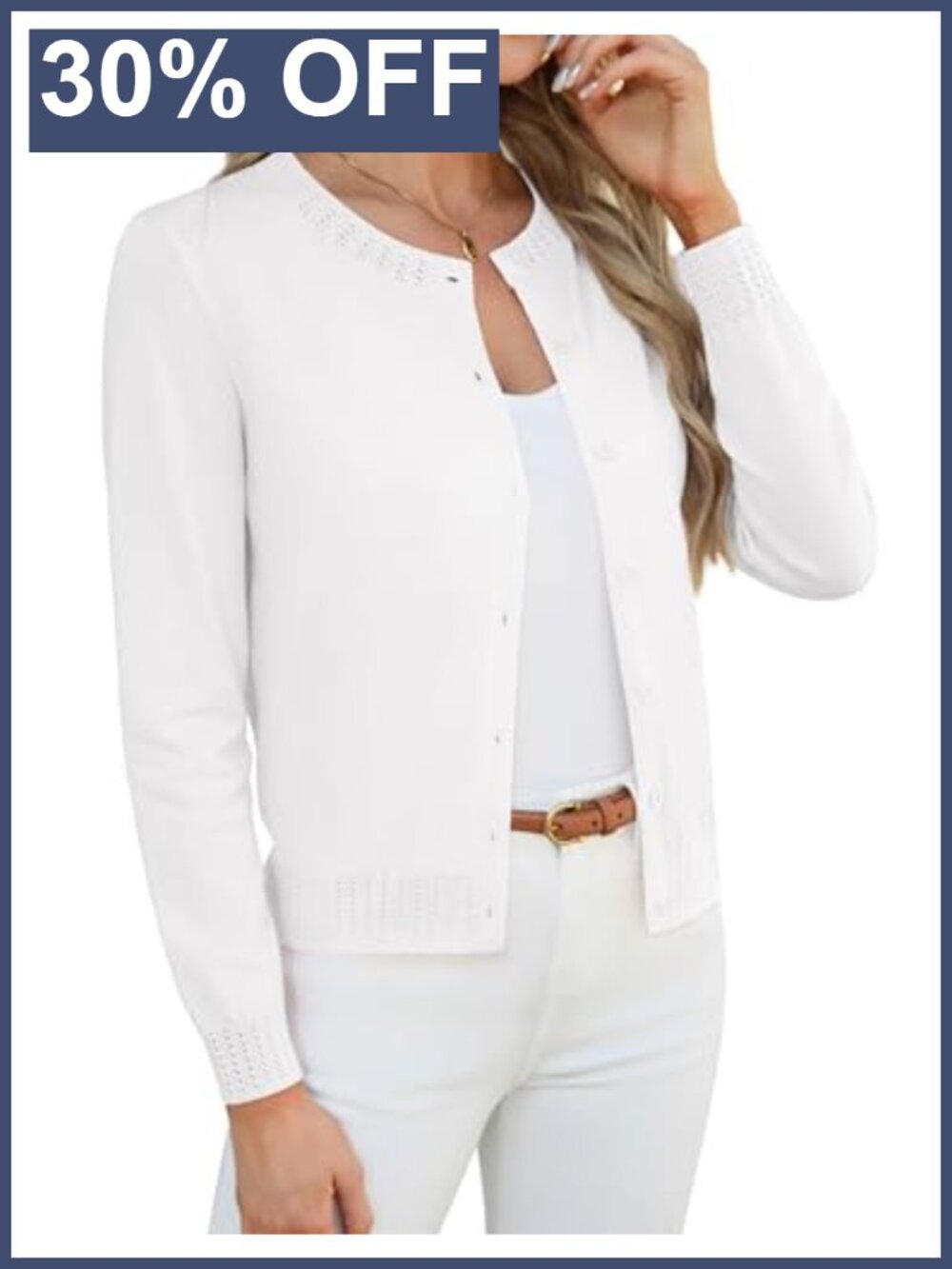 Womens Cropped Cardigan Sweater Lightweight Button Up Long Sleeve Shrug